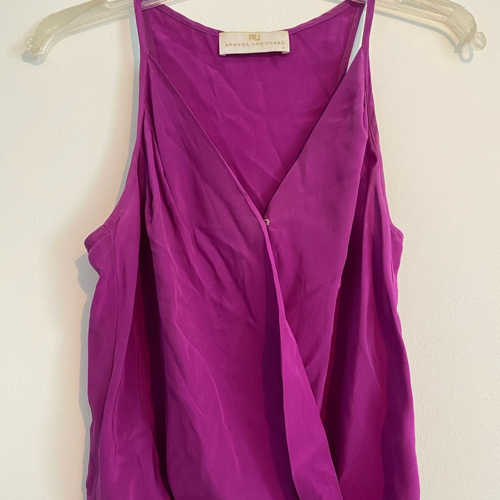 Amanda Uprichard silk tank in plum